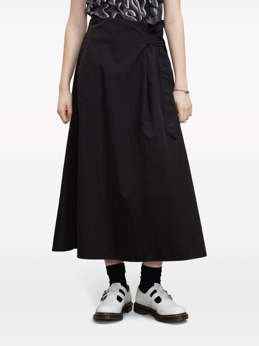 Shop Sport B. By Agnès B. High-waist Flared Maxi Skirt In Black