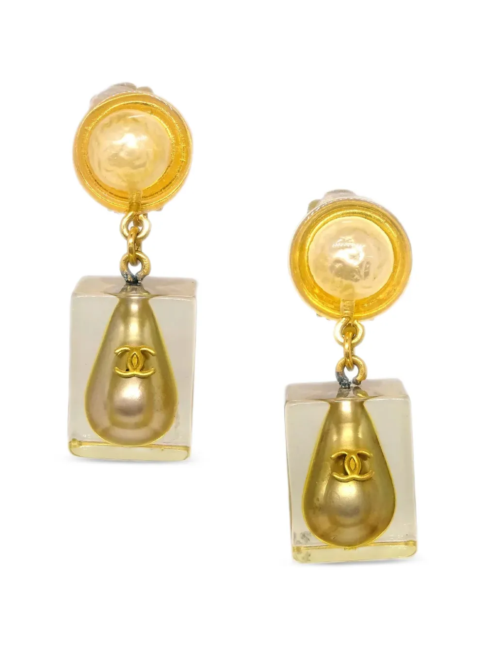 CHANEL Pre-Owned 1997 pre-owned Ohrclips mit Kunstperlen - Gold