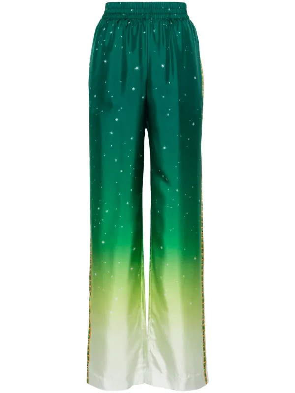 パンツ CASABLANCA SILK ESCALIER PRINT PANTS CASABLANCA Escalier Print Pants in Orange | Lyst