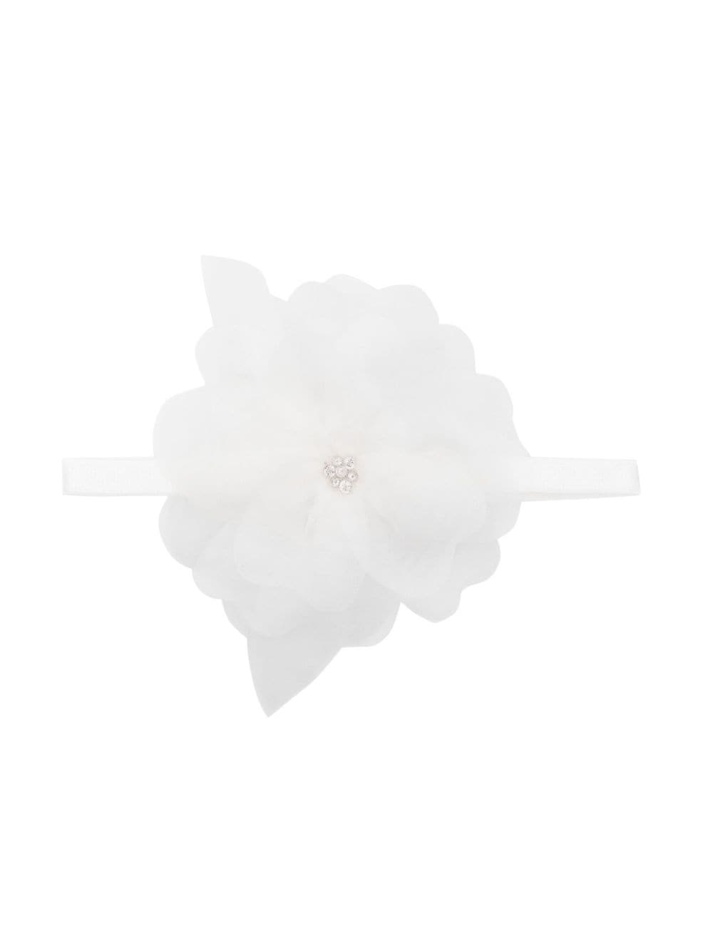 Tutu Du Monde Kids' Floral-appliqué Organza Hairband In White