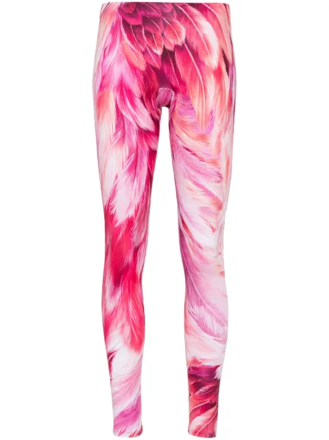 Roberto Cavalli plumage-print leggings