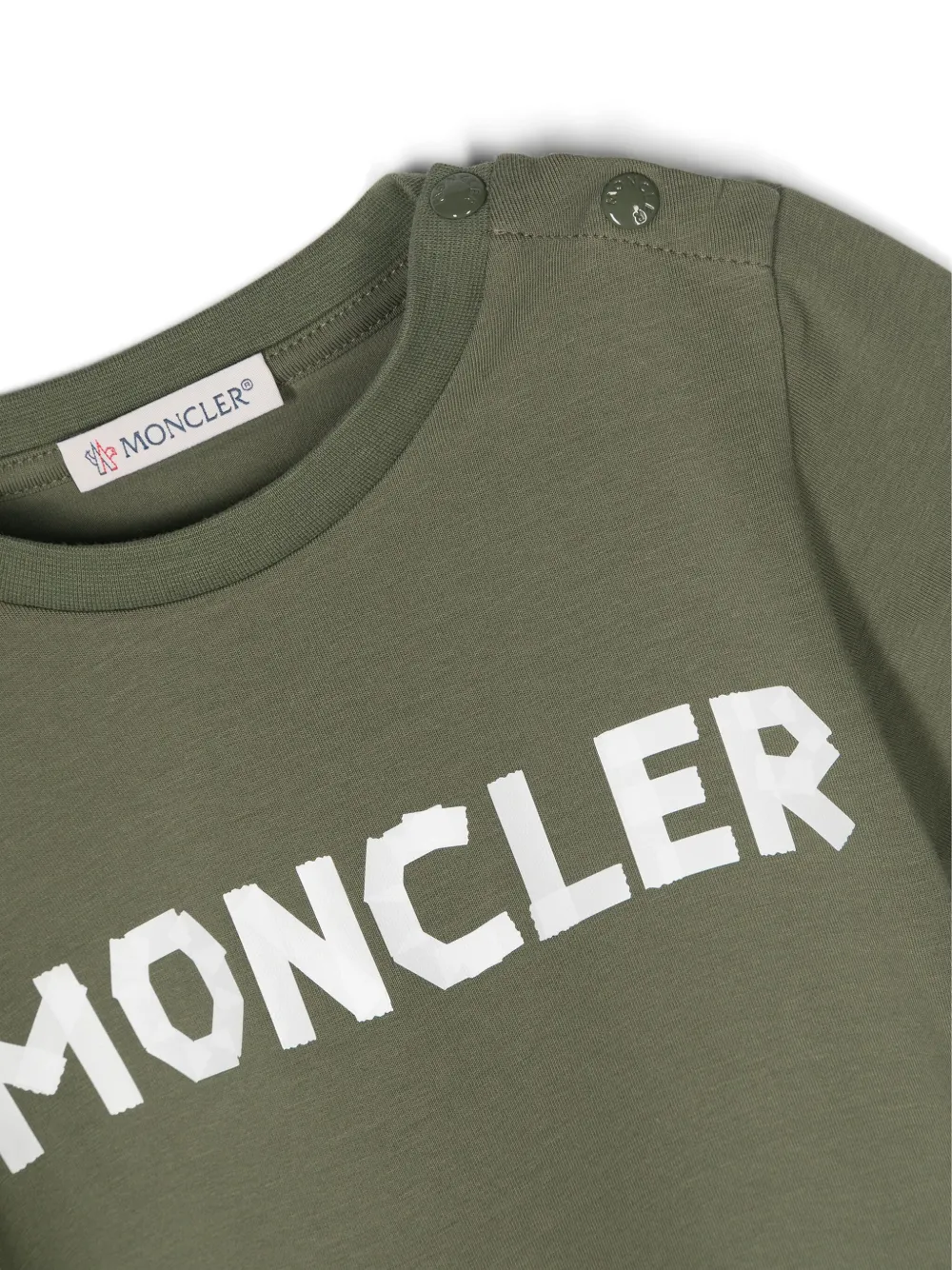 Moncler Enfant T-shirt met logoprint Groen