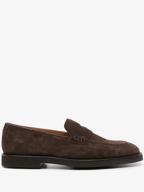 Doucal's almond-toe suede loafers