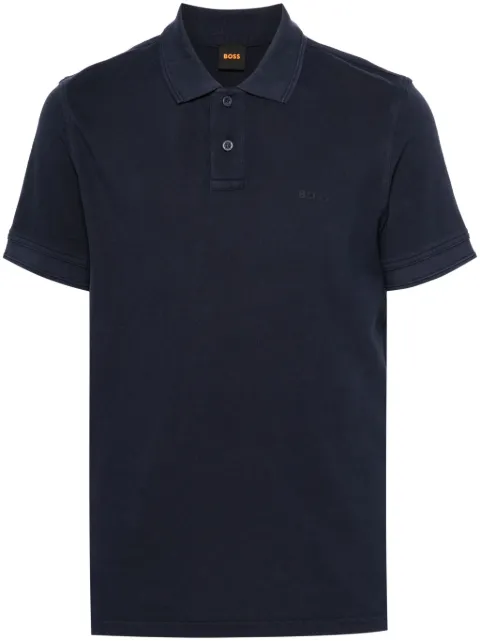 BOSS logo-rubberised cotton polo shirt