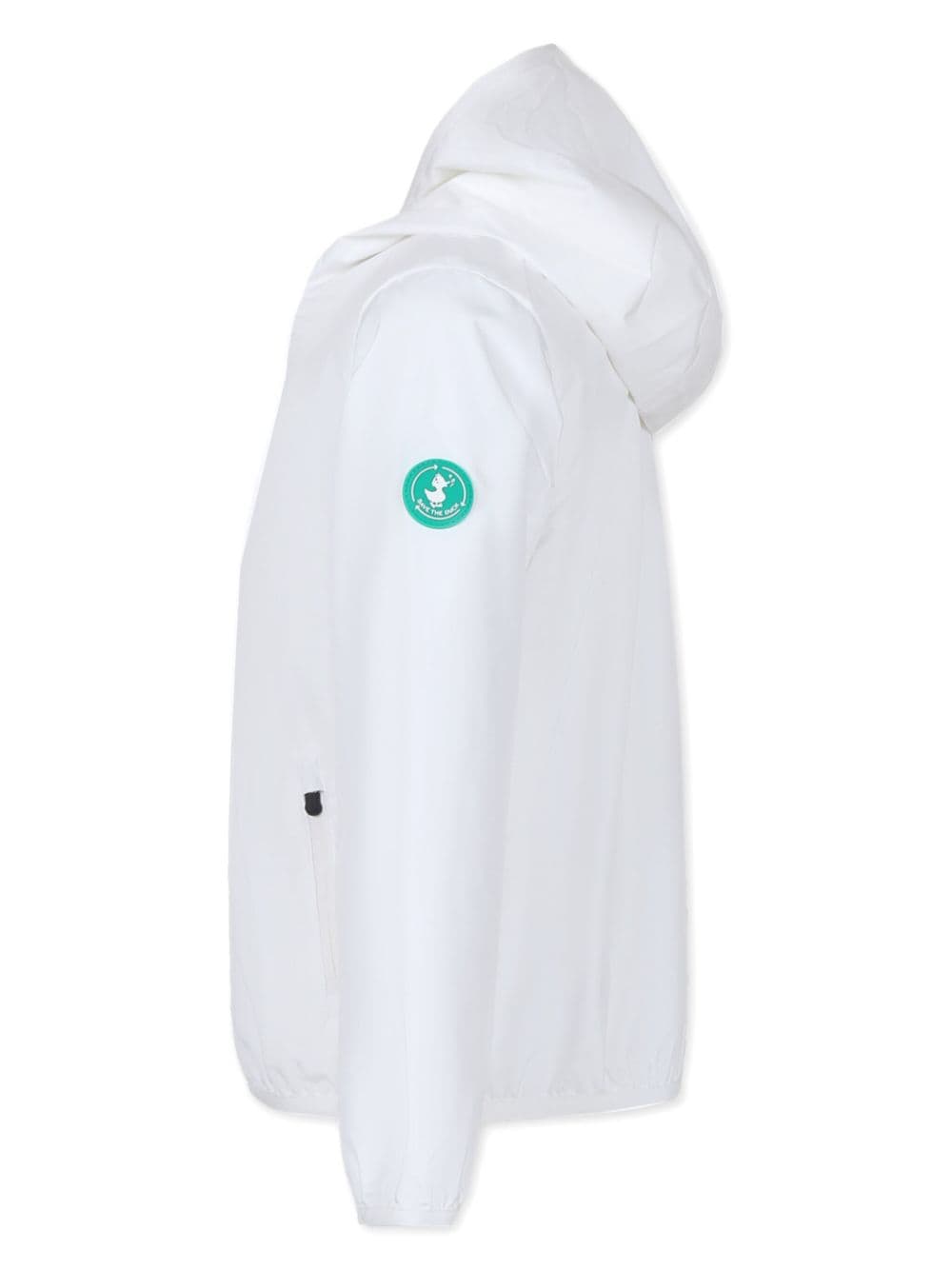 Shop Save The Duck Zip-up Hooded Windbreaker In White