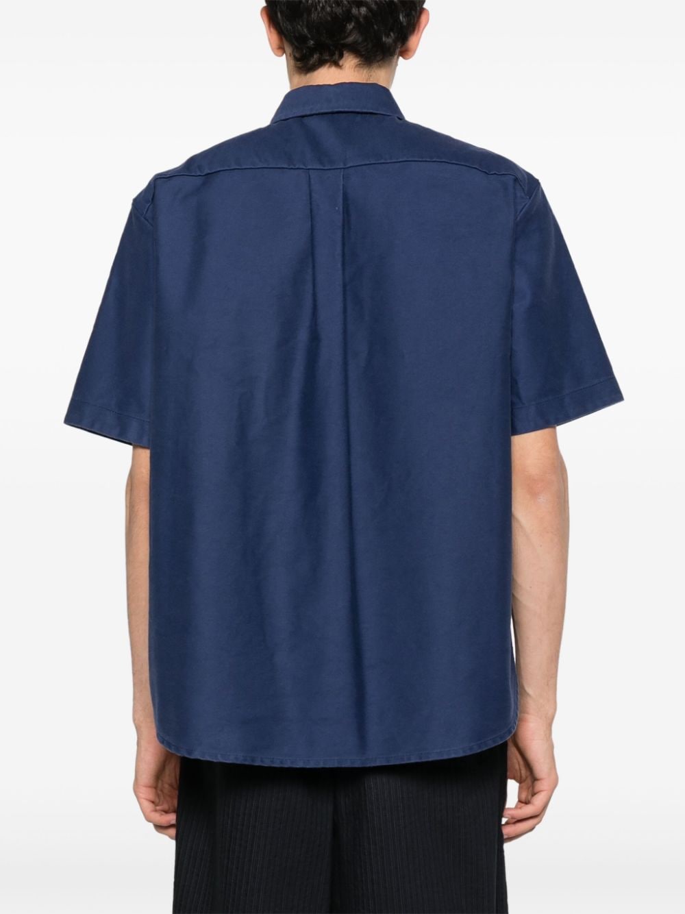 Shop Sacai Moleskin Cotton Shirt In Blue