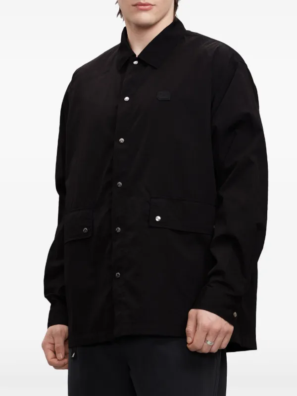 agnes b.◆Sport b. メンズ Dino & b. ラウンド スタッド SPORT b. By Agnès b. Dino-badge press-stud Shirt | Black