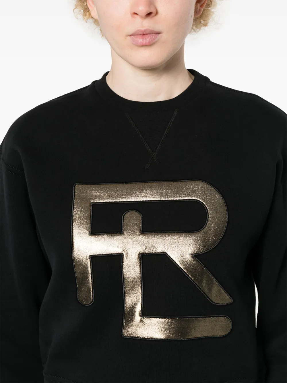 Polo Ralph Lauren Logo-embroidered Tonal Stitching Sweatshirt In Black