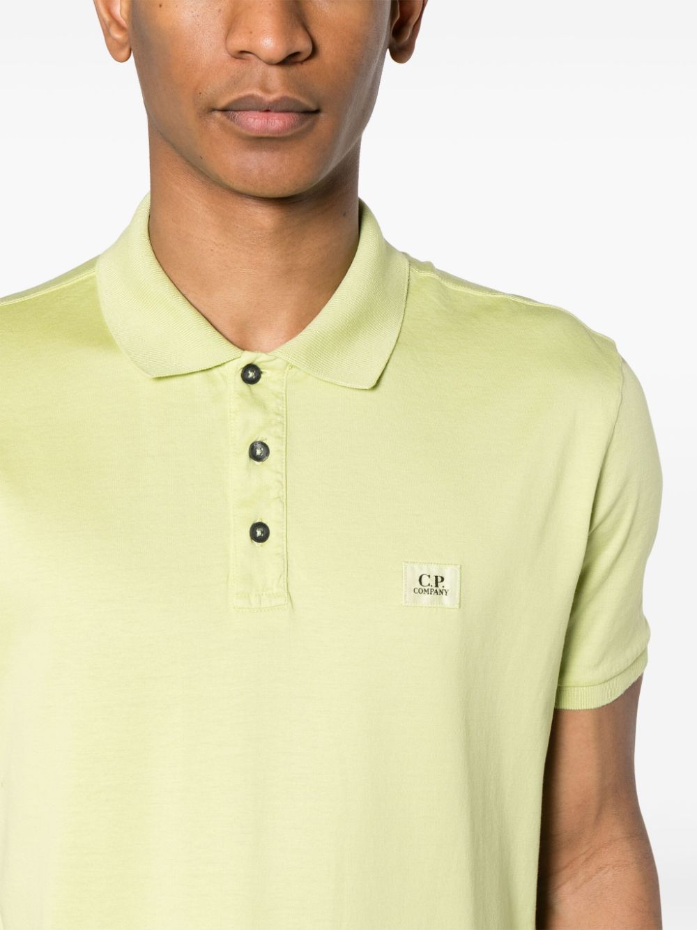 C.P. Company Jersey poloshirt met logoband Groen