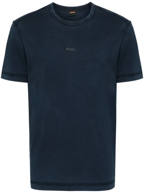 BOSS logo-rubberised cotton T-shirt