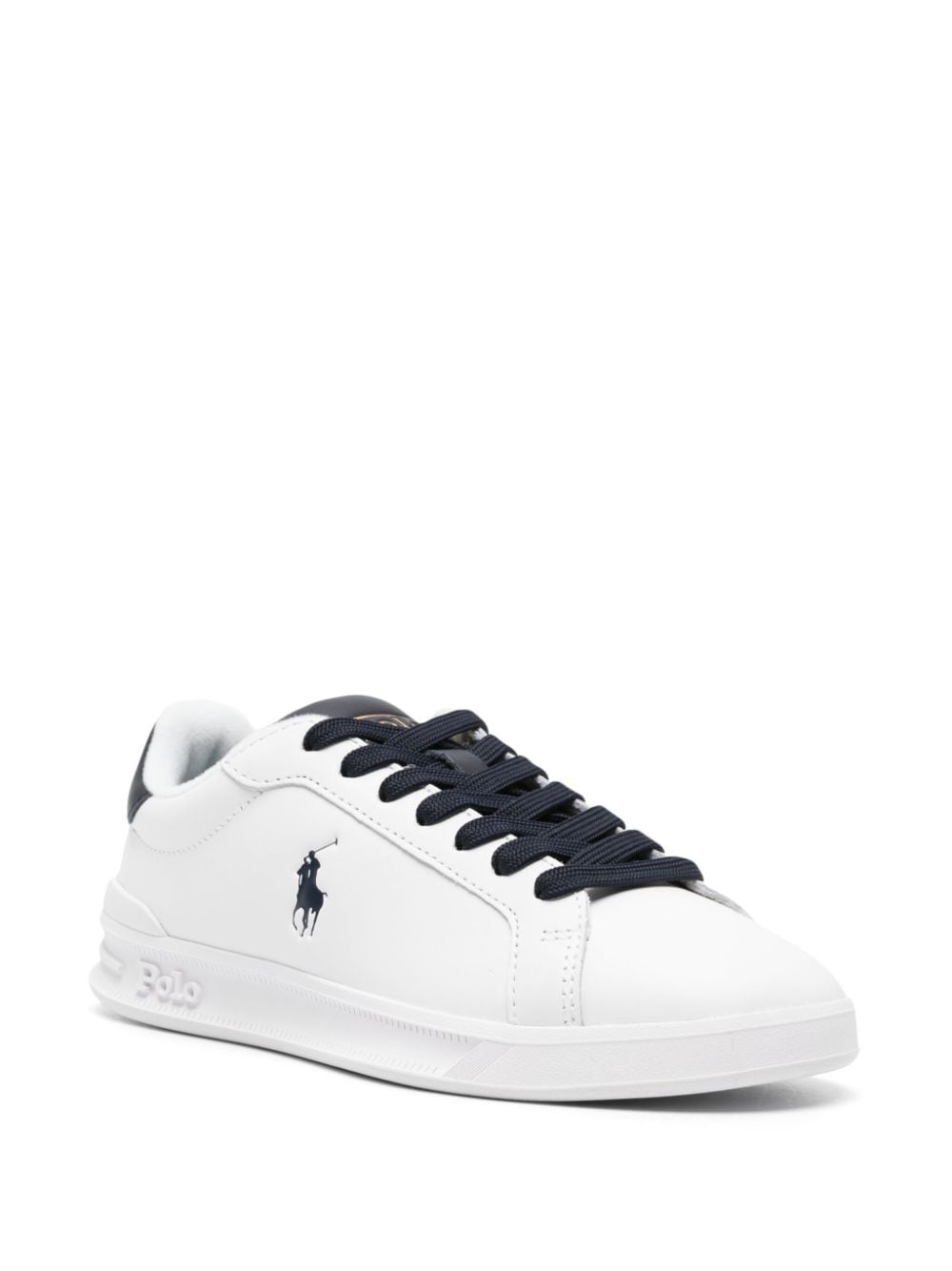 Shop Polo Ralph Lauren Heritage Court Ii Leather Sneakers In White