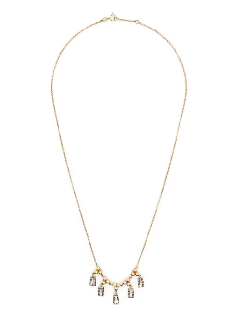 LEANDRA 18kt yellow gold Taper-5 diamond necklace