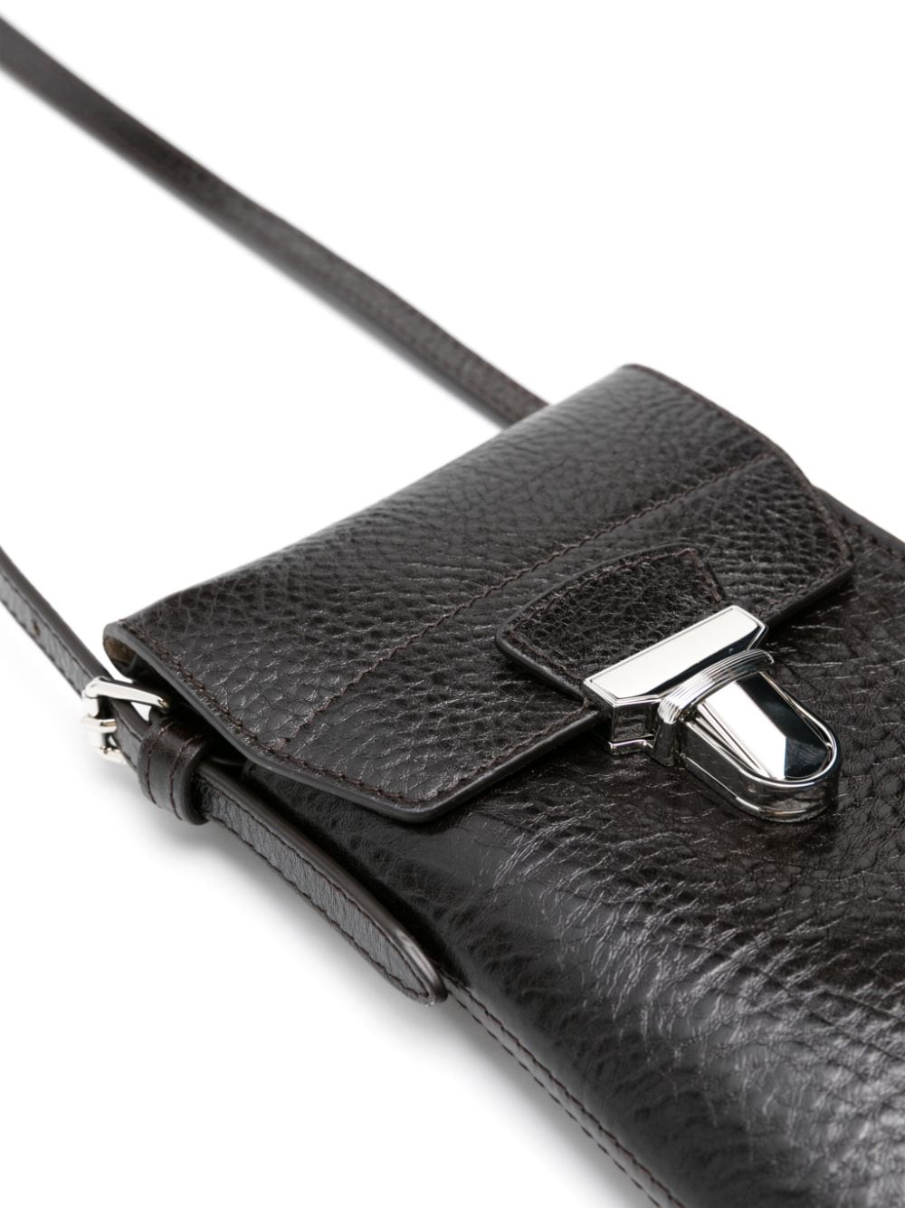 Shop Lemaire Gear Leather Shoulder Bag In Brown