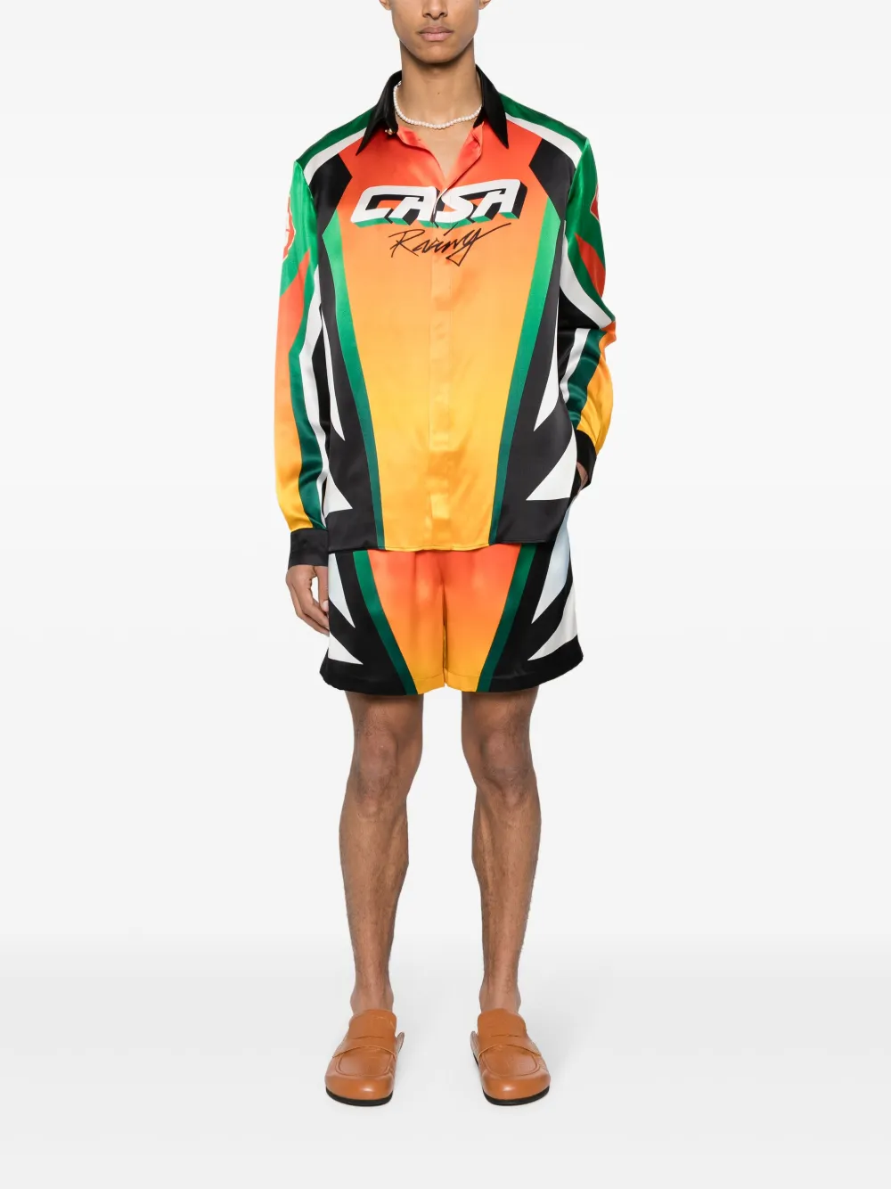 Casablanca Casa Moto Sport silk shirt - Oranje