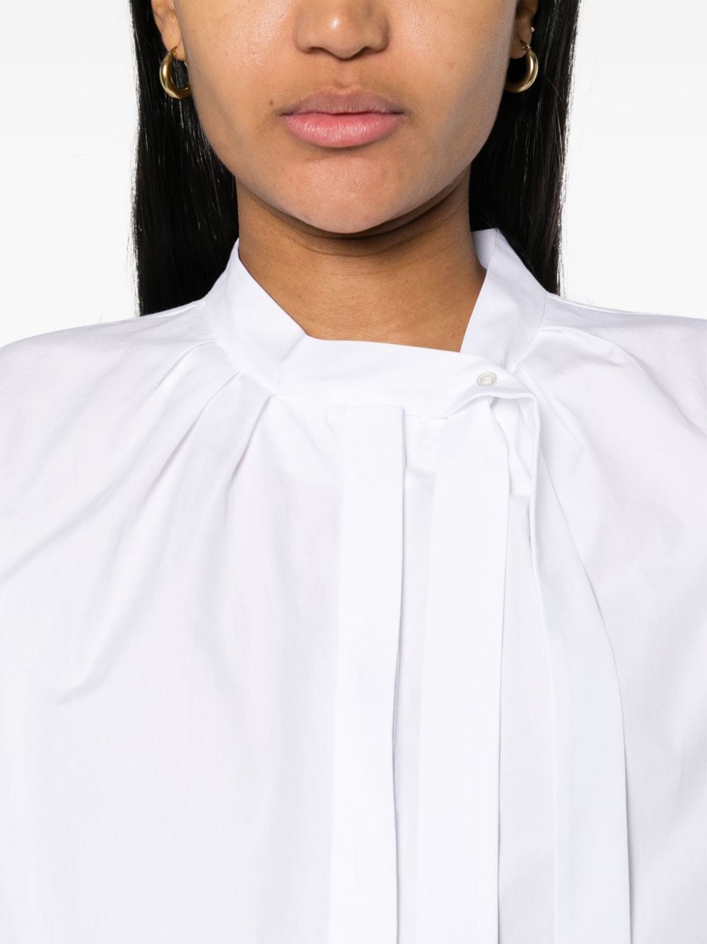 Shop 's Max Mara Pleat-detail Cotton Shirt In White