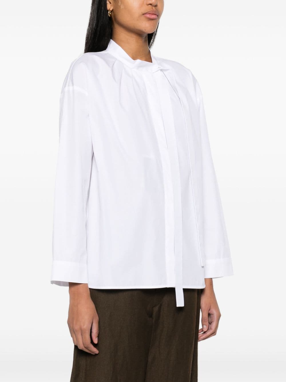 Shop 's Max Mara Pleat-detail Cotton Shirt In White