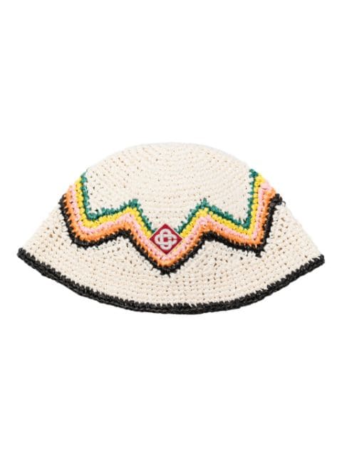 Casablanca logo-appliqué zigzag bucket hat