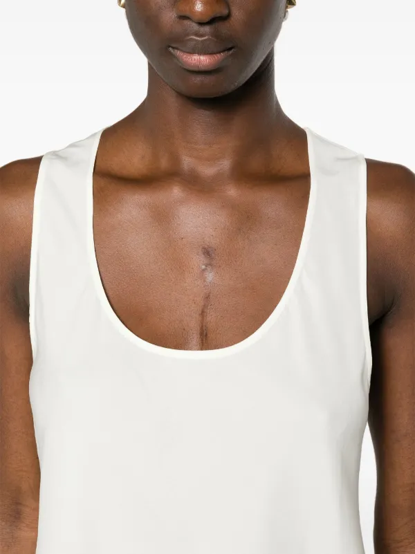 LEMAIRE scoop-neck Satin Tank Top | White | FARFETCH