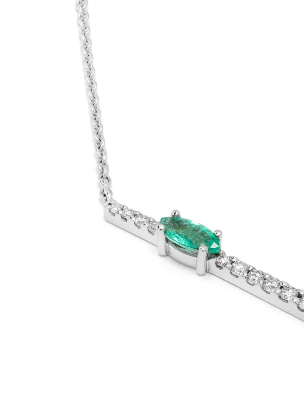 Shop Gold & Roses 18kt White Gold Jardín De Aire Emerald And Diamond Necklace