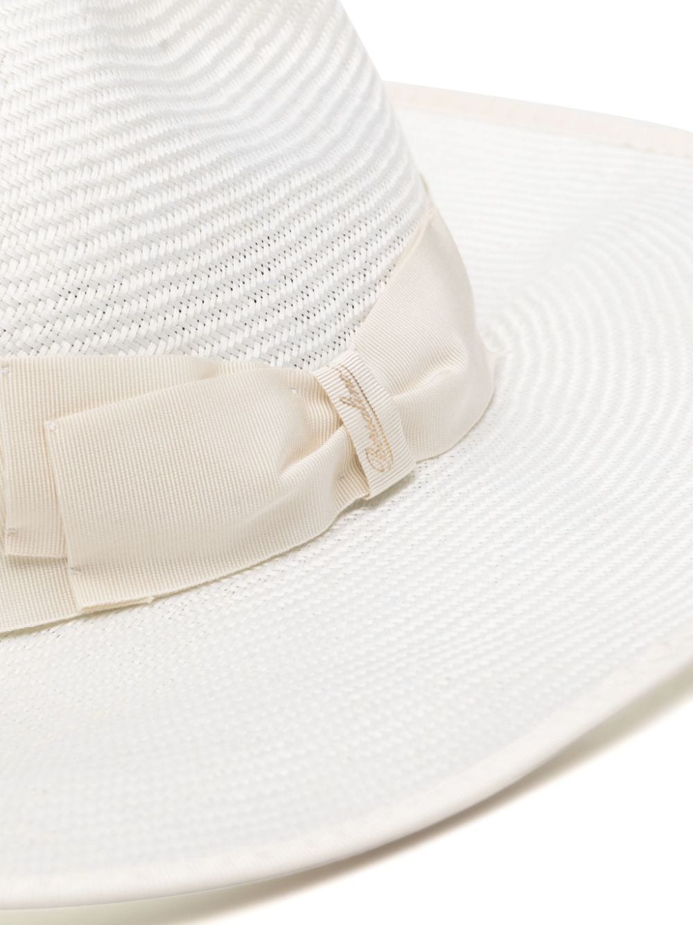 Shop Borsalino Sophie Parasisol Straw Hat In White