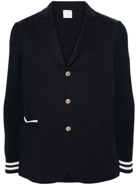 Eleventy knitted-sleeves single-breasted blazer