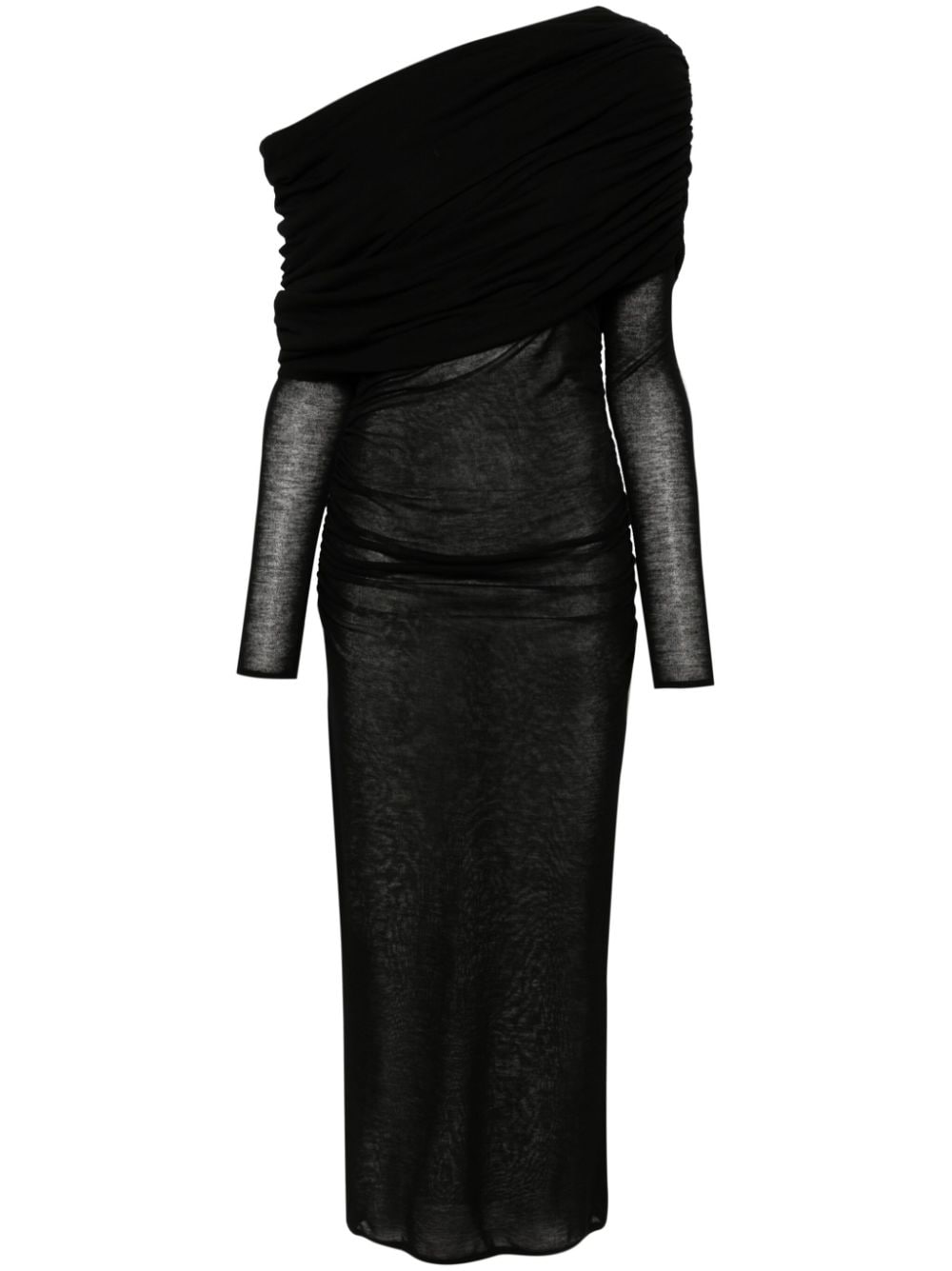 Saint Laurent Fijngebreide maxi-jurk Zwart