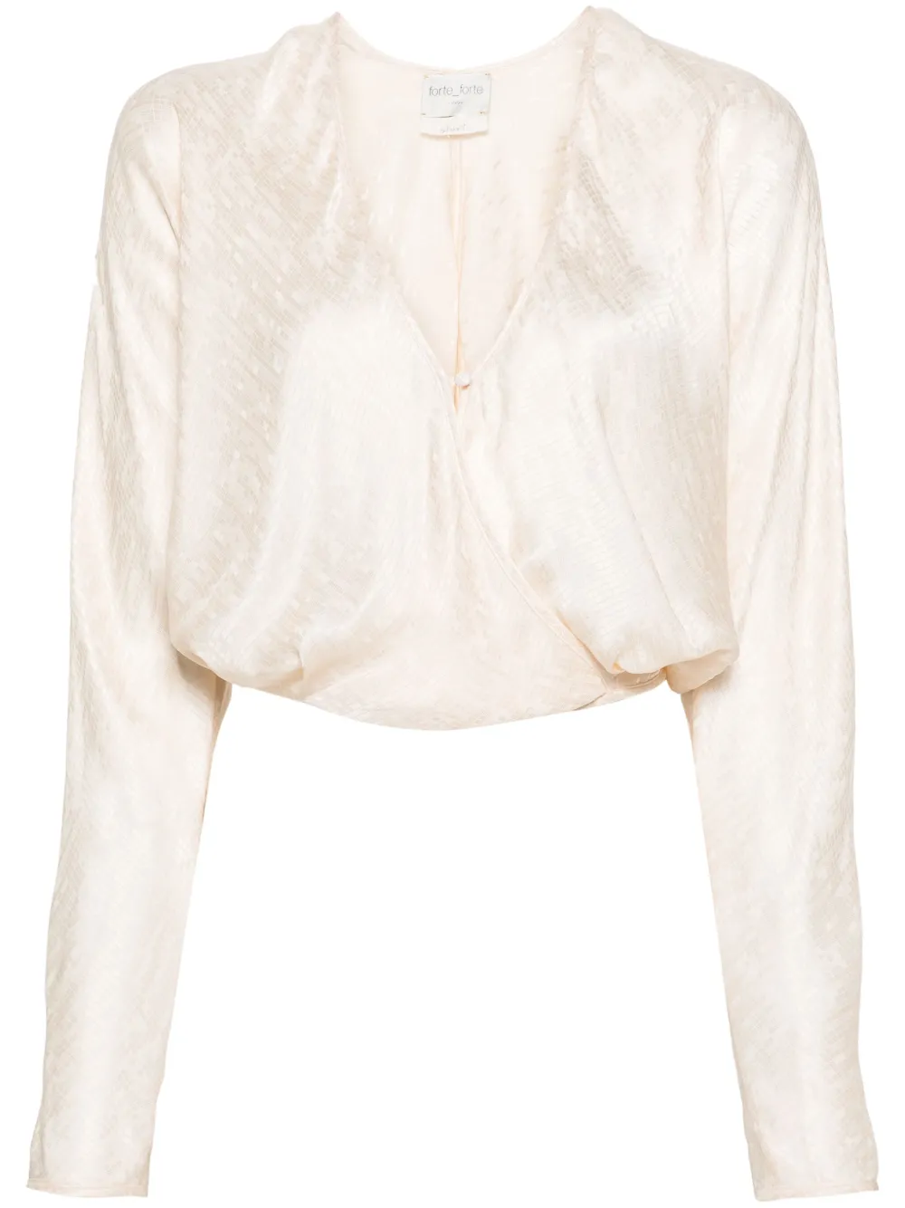 Shop Forte Forte Batida Satin-finish Blouse In Pink