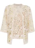 Elie Saab embroidered twin set - Neutrals