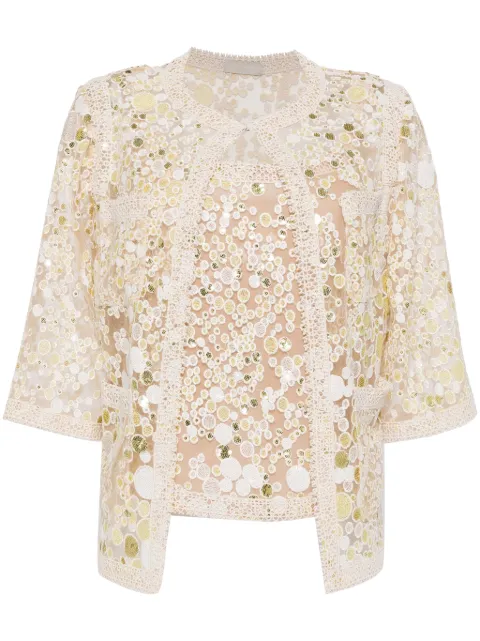 Elie Saab embroidered twin set