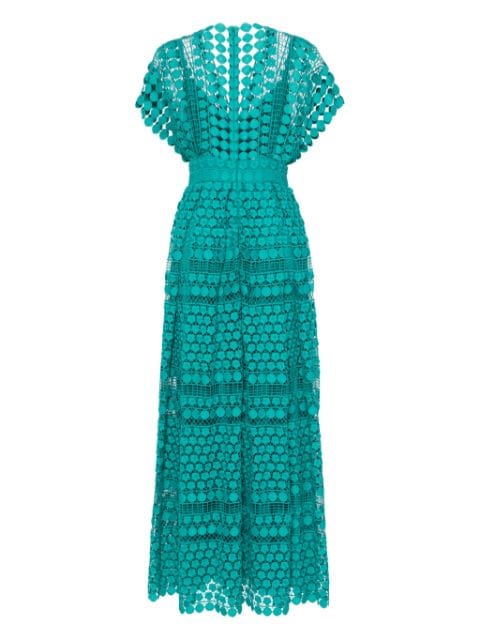 macramé silk maxi dress