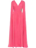 Elie Saab V-neck chiffon silk gown - Pink