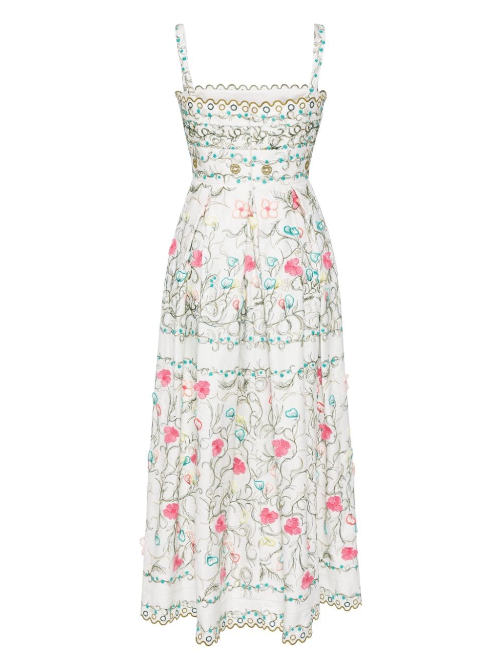 Shop Elie Saab Floral-embroidered Maxi Dress In White
