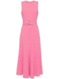 Elie Saab belted silk cady midi dress - Pink