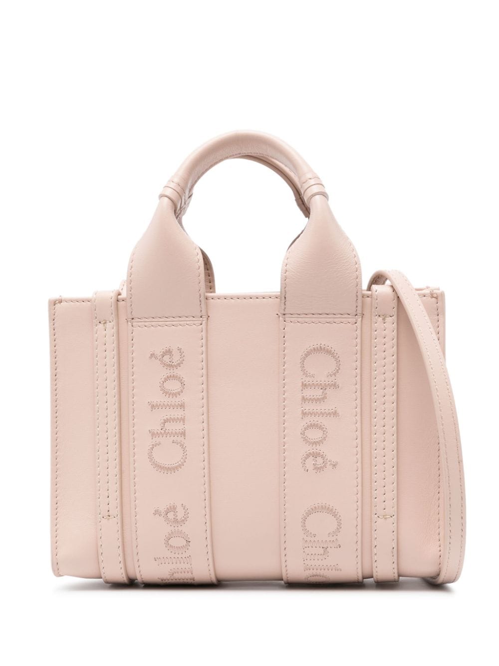 Shop Chloé Mini Woody Tote Bag In Pink