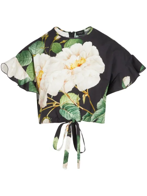 Giambattista Valli blouse crop Giant Bloom