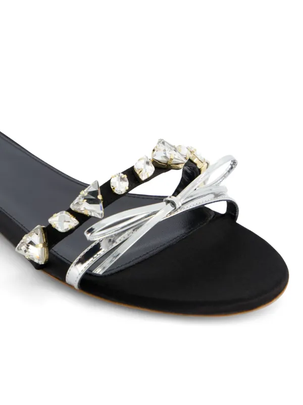 Giambattista Valli ビジュートリム レザーサンダル | ブラック