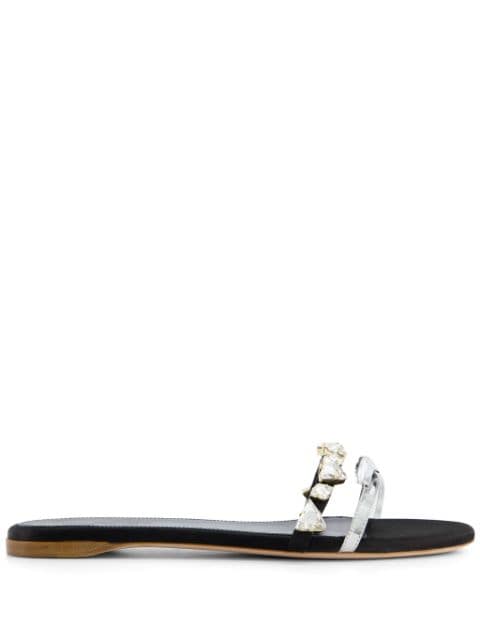 Giambattista Valli crystal-embellished leather sandals
