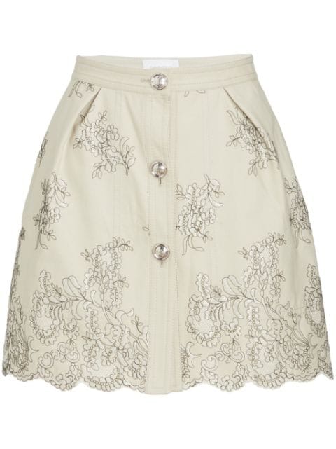 Giambattista Valli floral-jacquard high-waist miniskirt