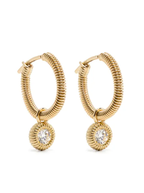 LEANDRA aretes Cabo S en oro amarillo de 18kt con diamante