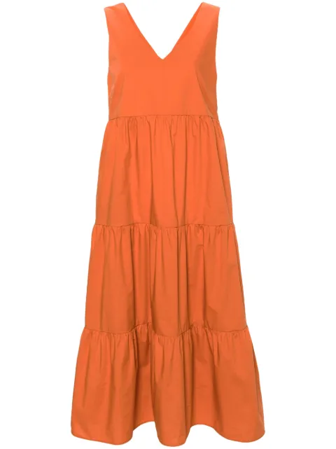 Woolrich V-neck cotton maxi dress
