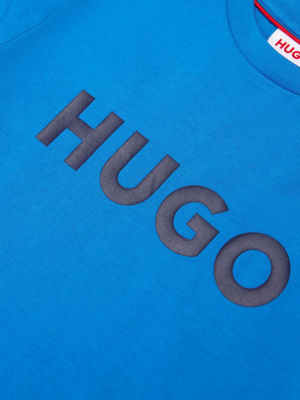 HUGO KIDS Katoenen T-shirt met logoprint Blauw