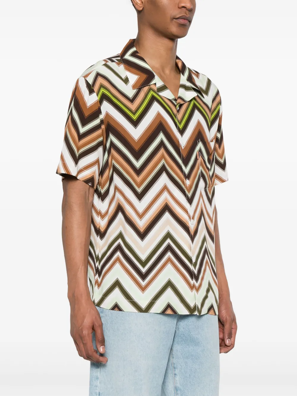 Missoni Overhemd met zigzag patroon Groen