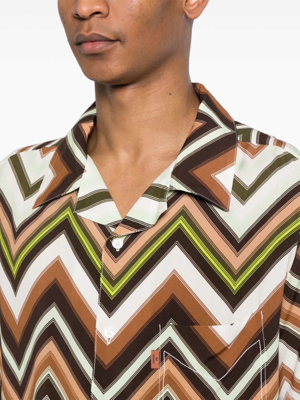 Missoni Overhemd met zigzag patroon Groen