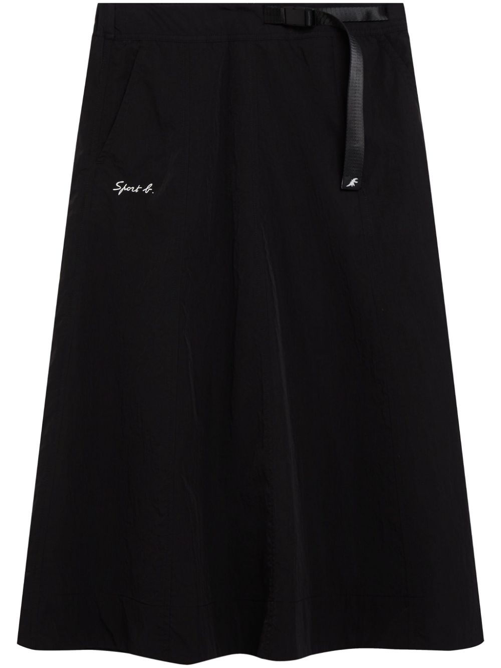 Shop Sport B. By Agnès B. Logo-embroidered A-line Skirt In Schwarz