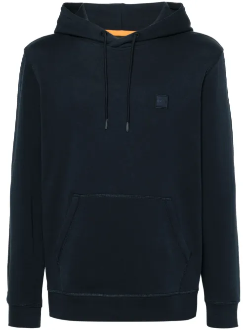 Hoodie en coton à patch logo - BOSS - Modalova