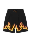 HUGO KIDS flame-print cotton-blend shorts - Black