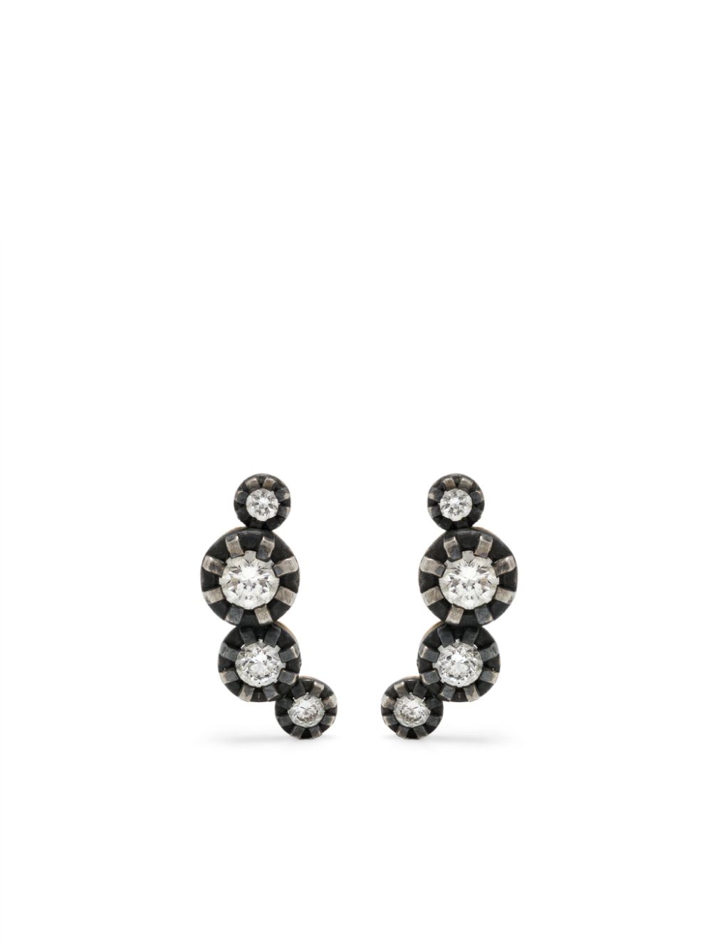 18K yellow gold Midnight Climber (4) diamond earrings