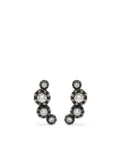 LEANDRA 18K yellow gold Midnight Climber (4) diamond earrings - Black