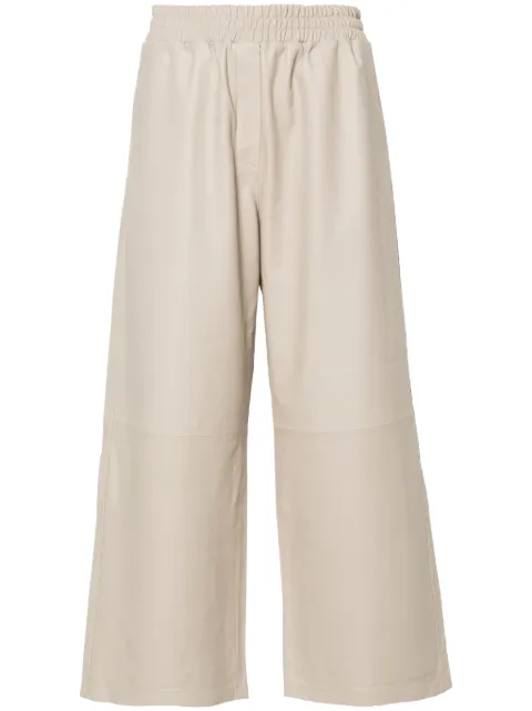 Arma leather wide-leg cropped trousers