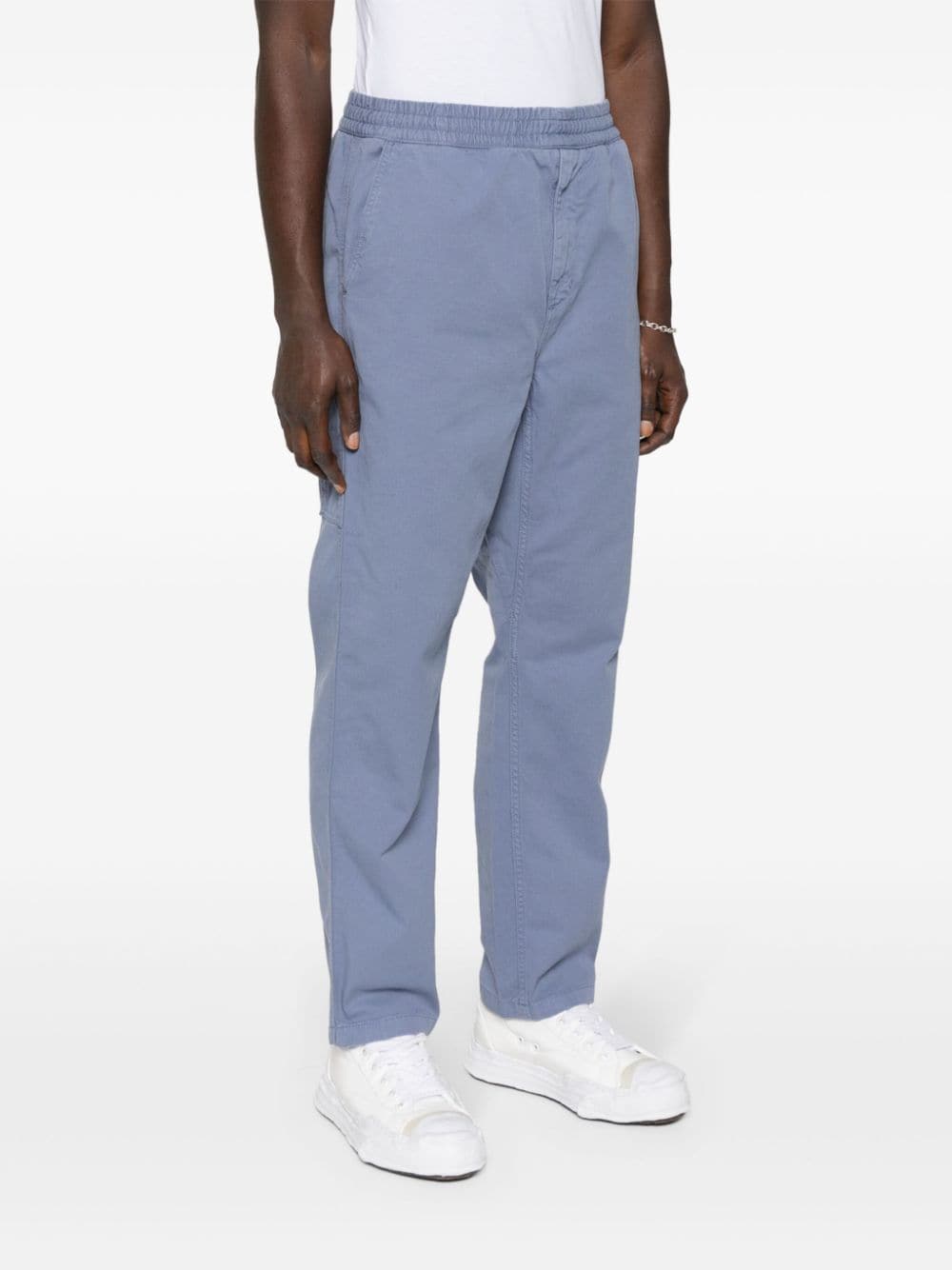 Shop Carhartt Flint Logo-patch Trousers In Blue